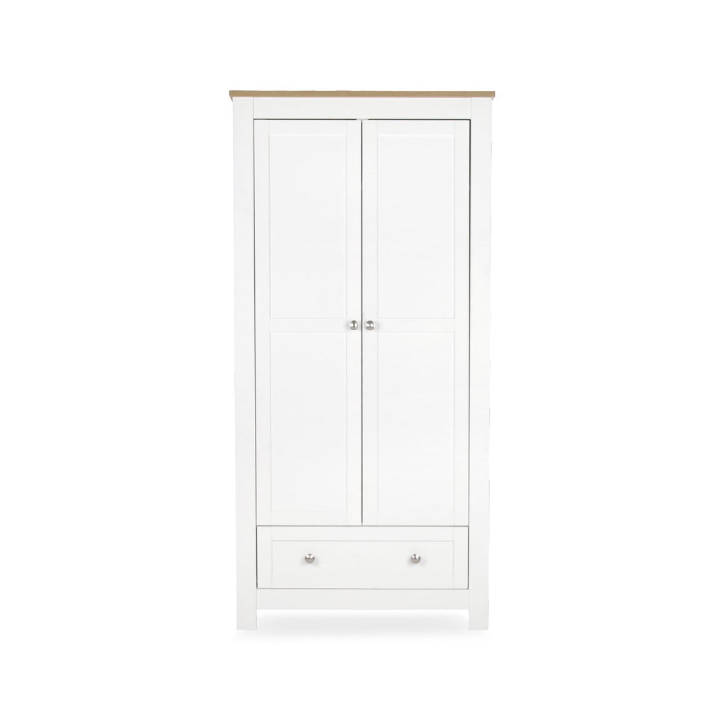 Burford Wardrobe - White & Oak Furniture Singles CuddleCo 