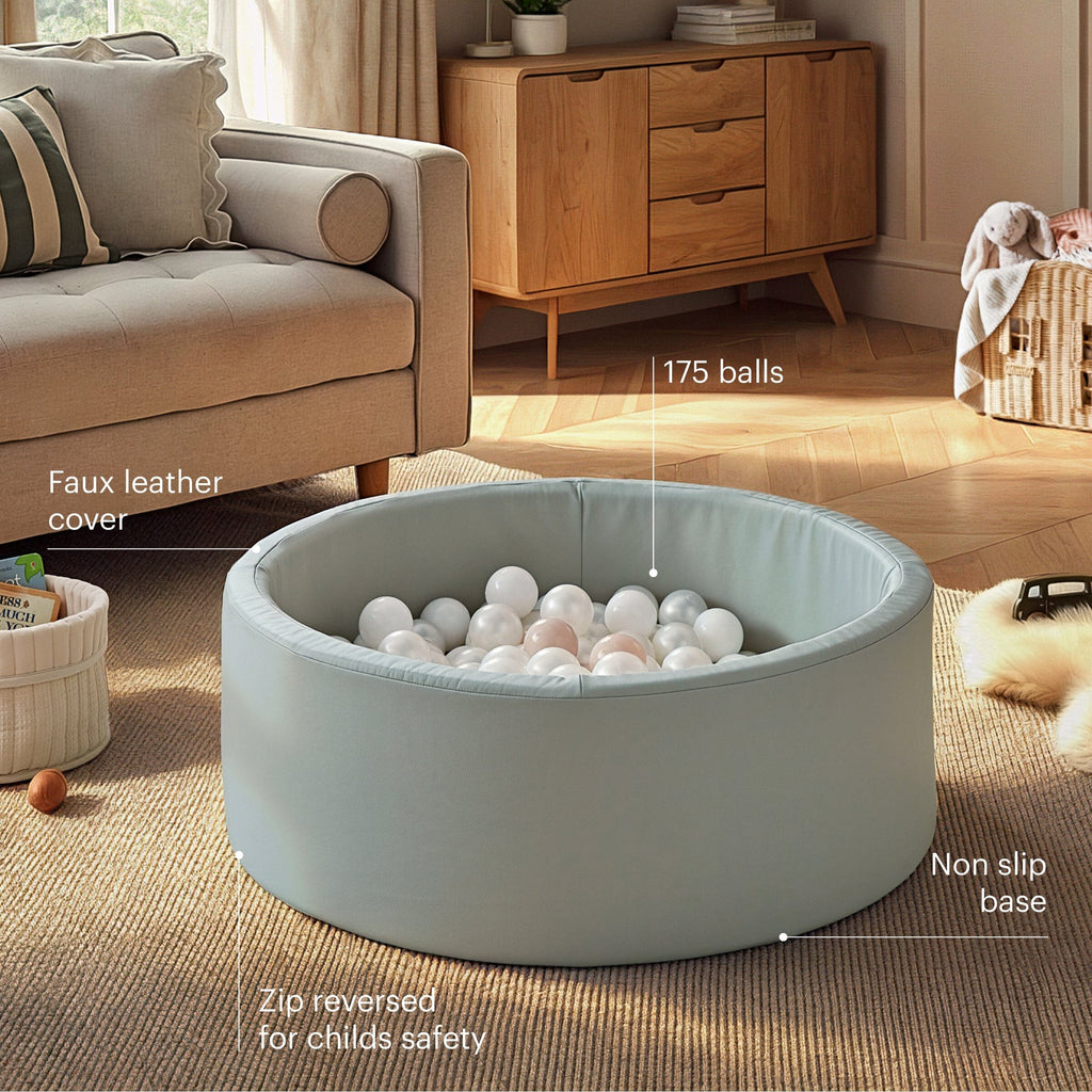 Soft Play Ball Pit with Balls - Sea Salt Toys CuddleCo 