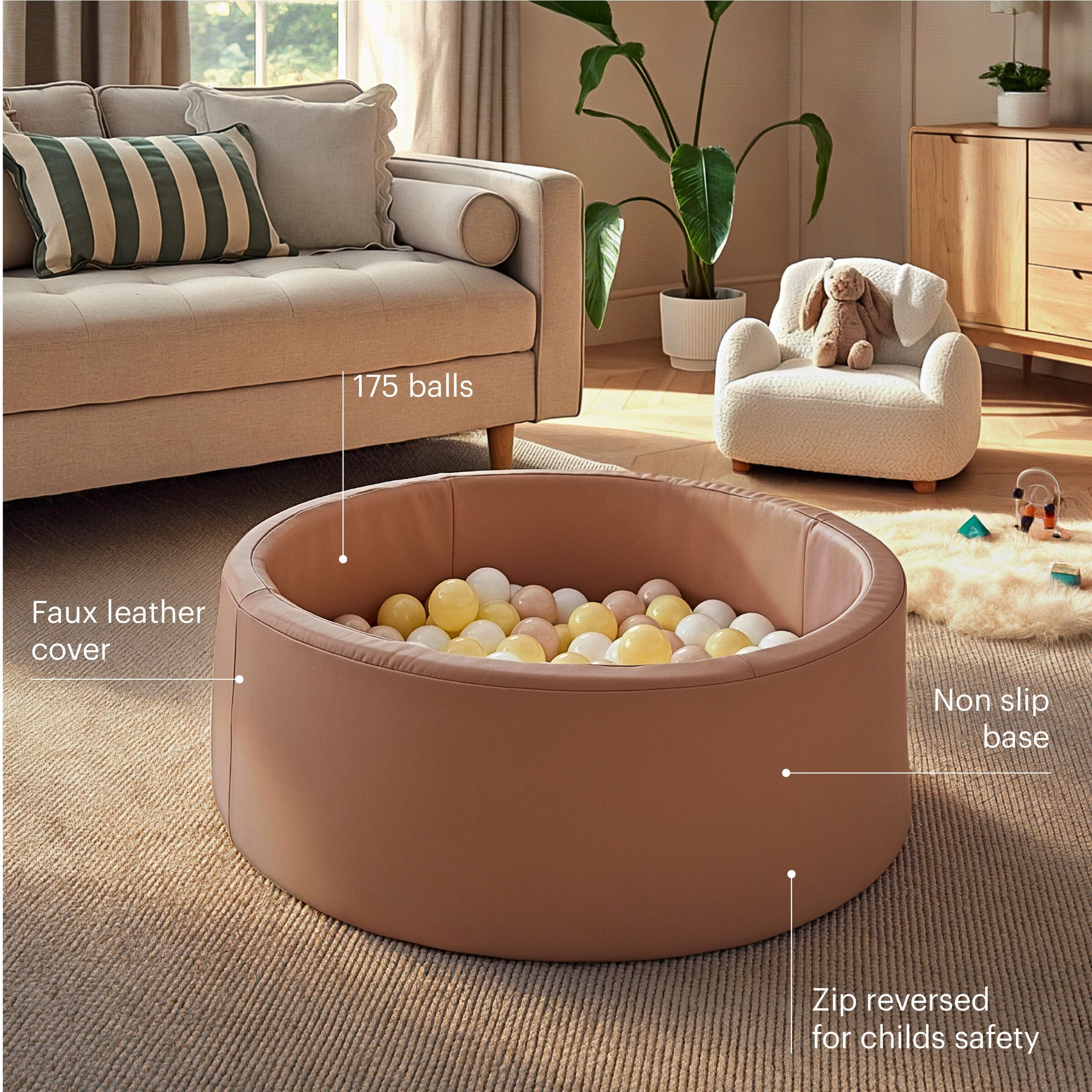 Soft Play Ball Pit with Balls - Tuscany Toys CuddleCo 