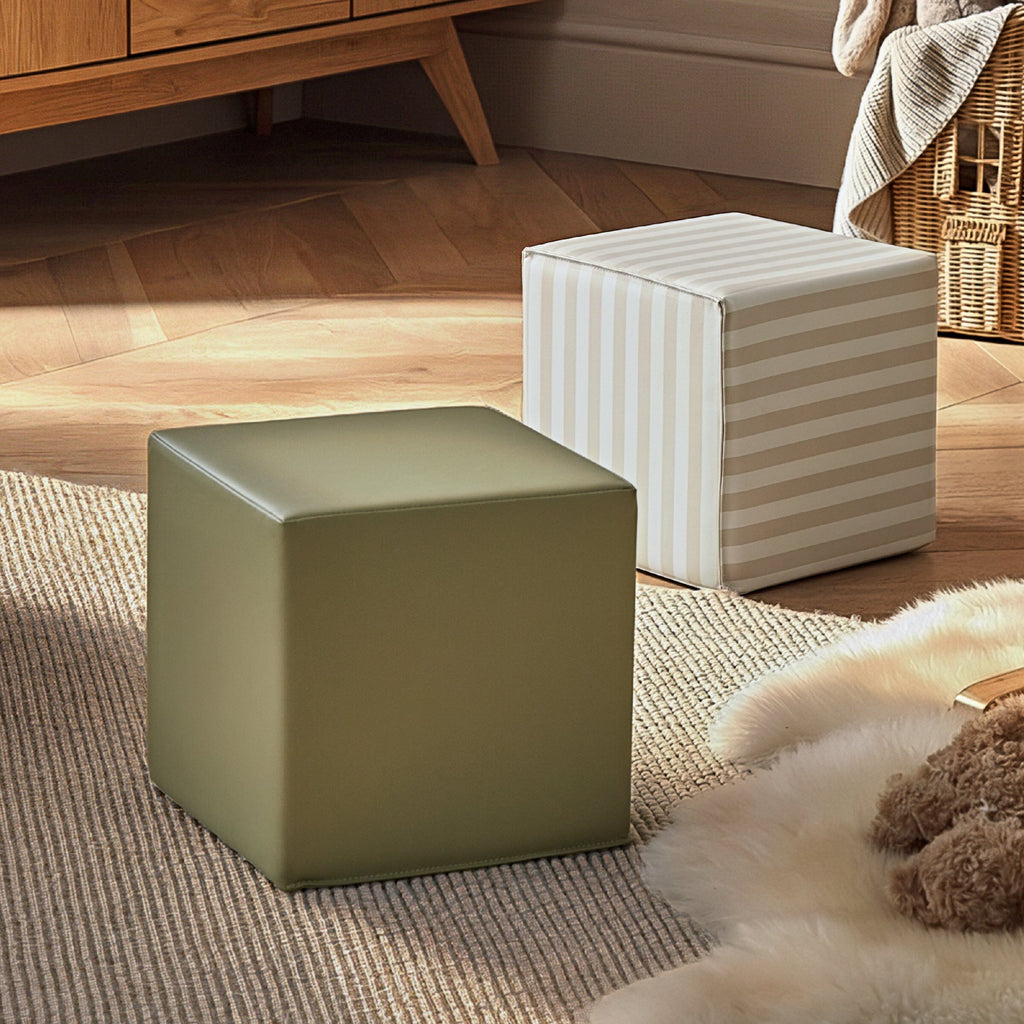 Soft Play Cubes 2 Piece - Cookie Stripe & Olive Toys CuddleCo 