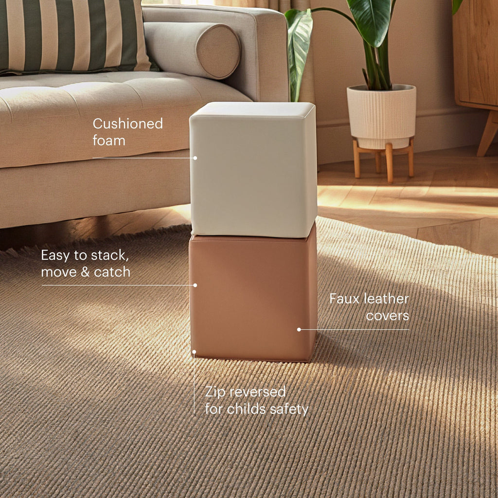 Soft Play Cubes 2 Piece - Tuscany & Pebble Toys CuddleCo 