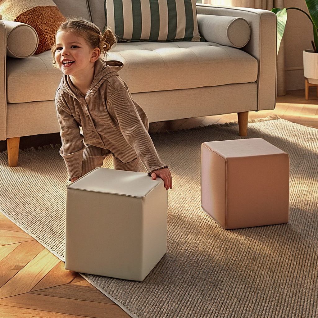 Soft Play Cubes 2 Piece - Tuscany & Pebble Toys CuddleCo 
