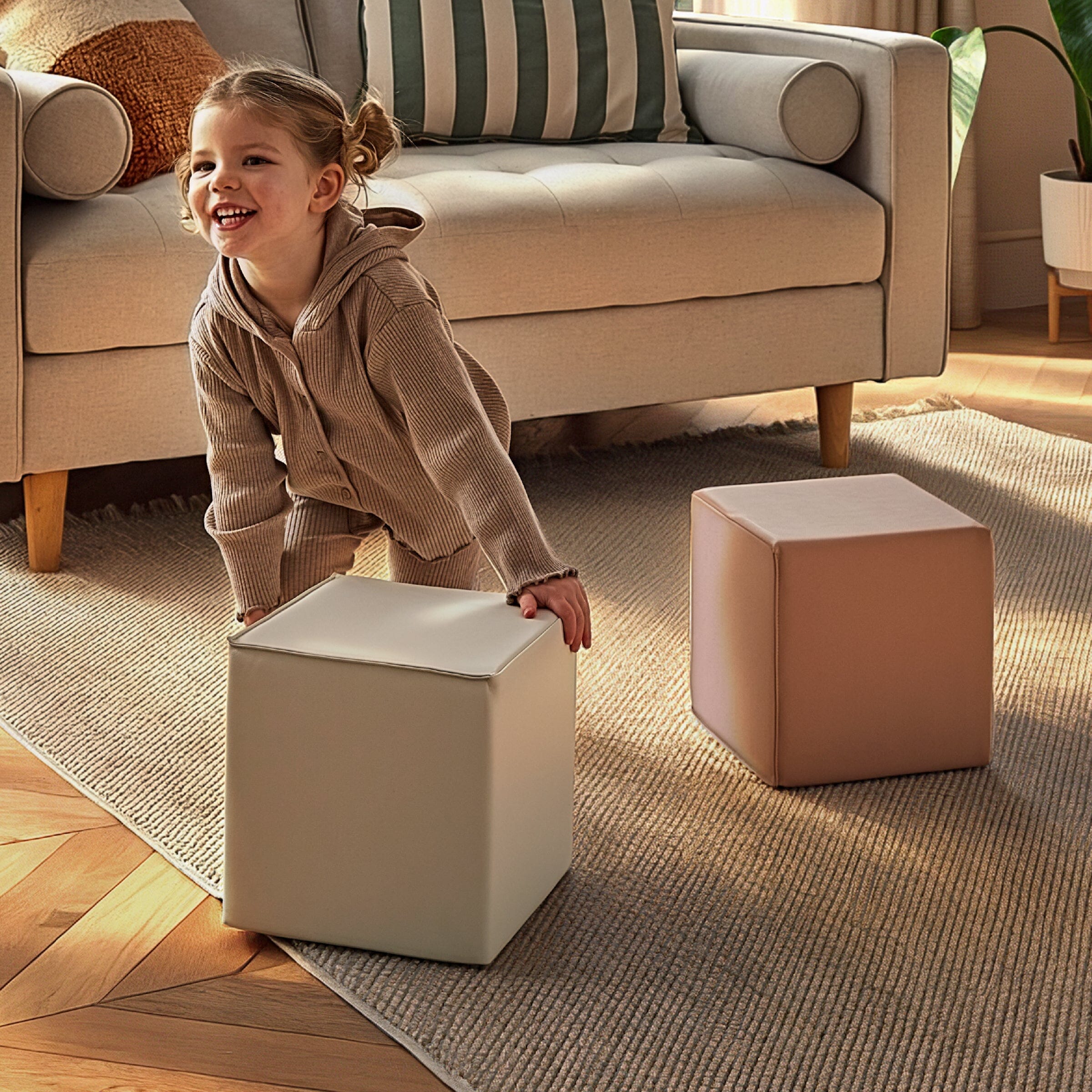 Soft Play Cubes 2 Piece - Tuscany & Pebble Toys CuddleCo 