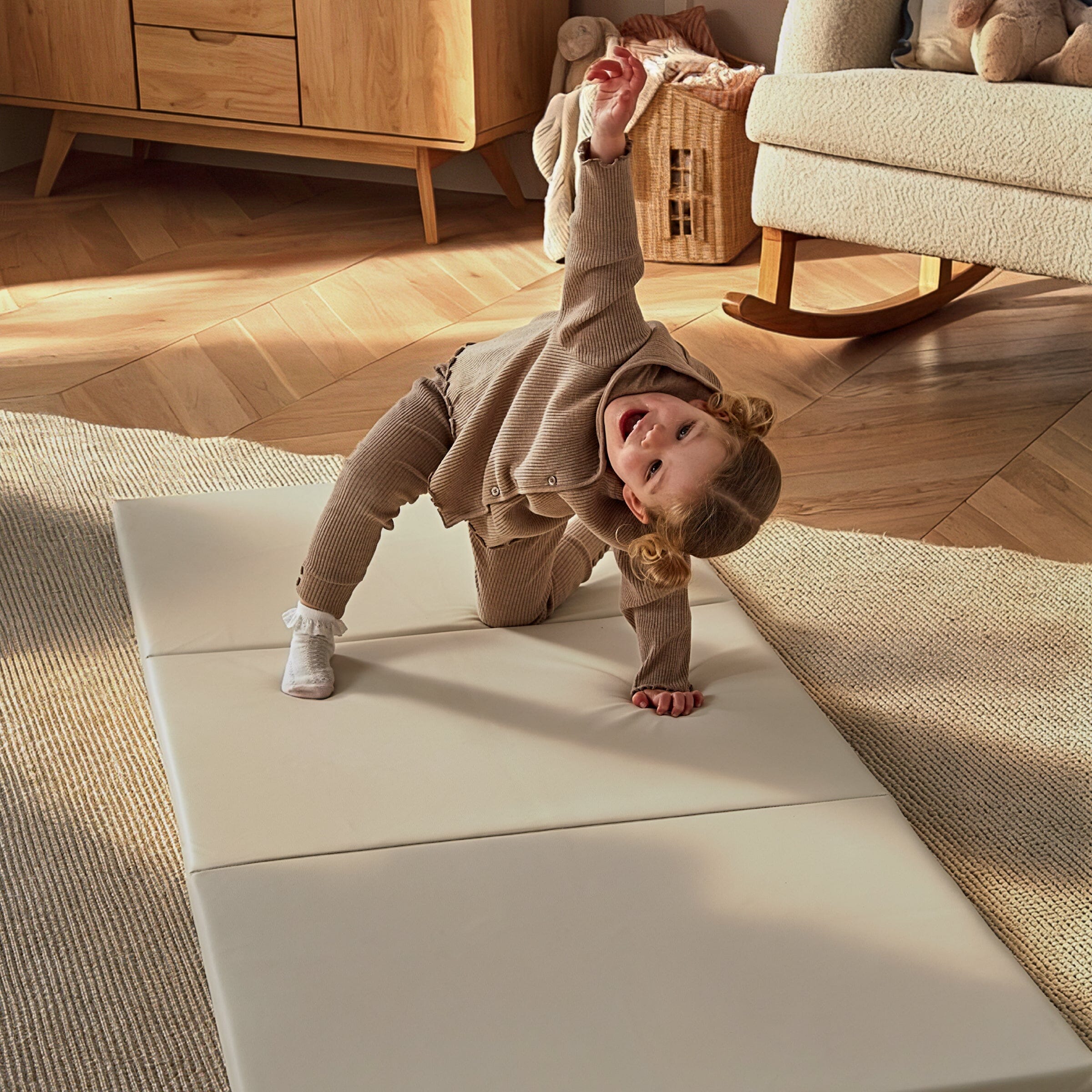 Soft Play 3-Fold Timble Mat - Pebble Toys CuddleCo 