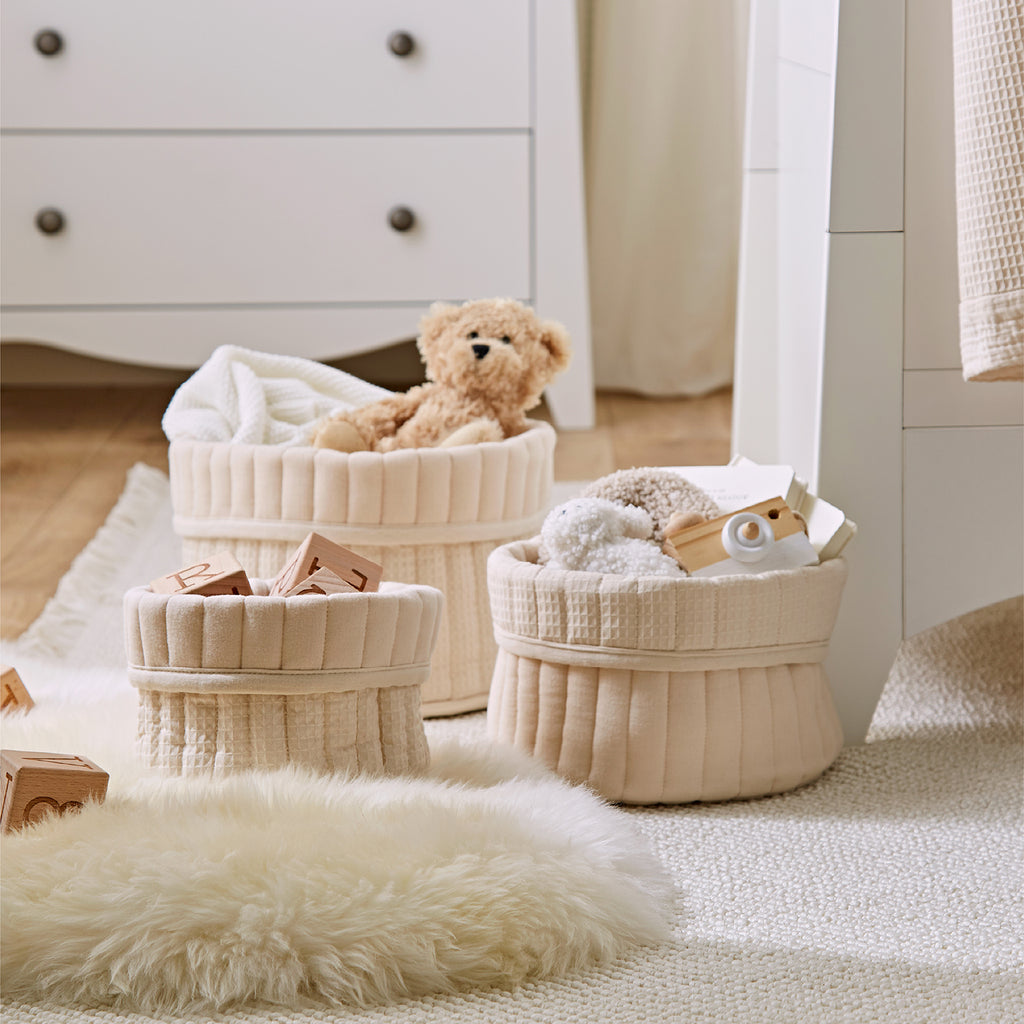 3 Pack Storage Baskets  - Cashmere Waffle