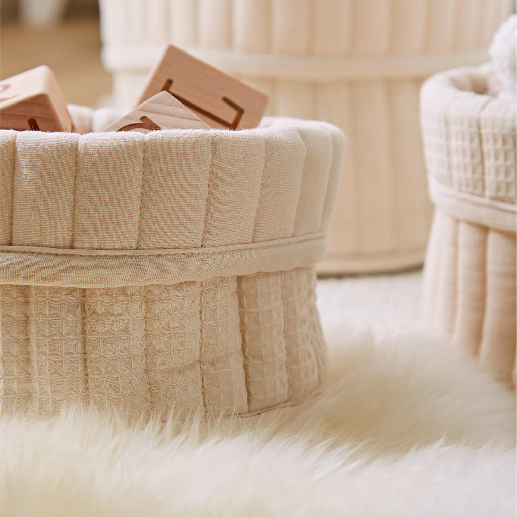 3 Pack Storage Baskets  - Cashmere Waffle