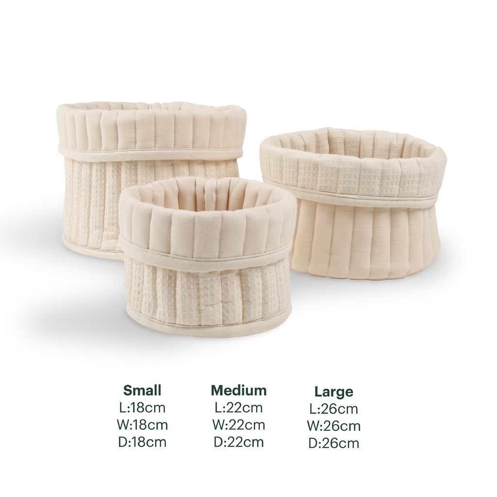 3 Pack Storage Baskets  - Cashmere Waffle