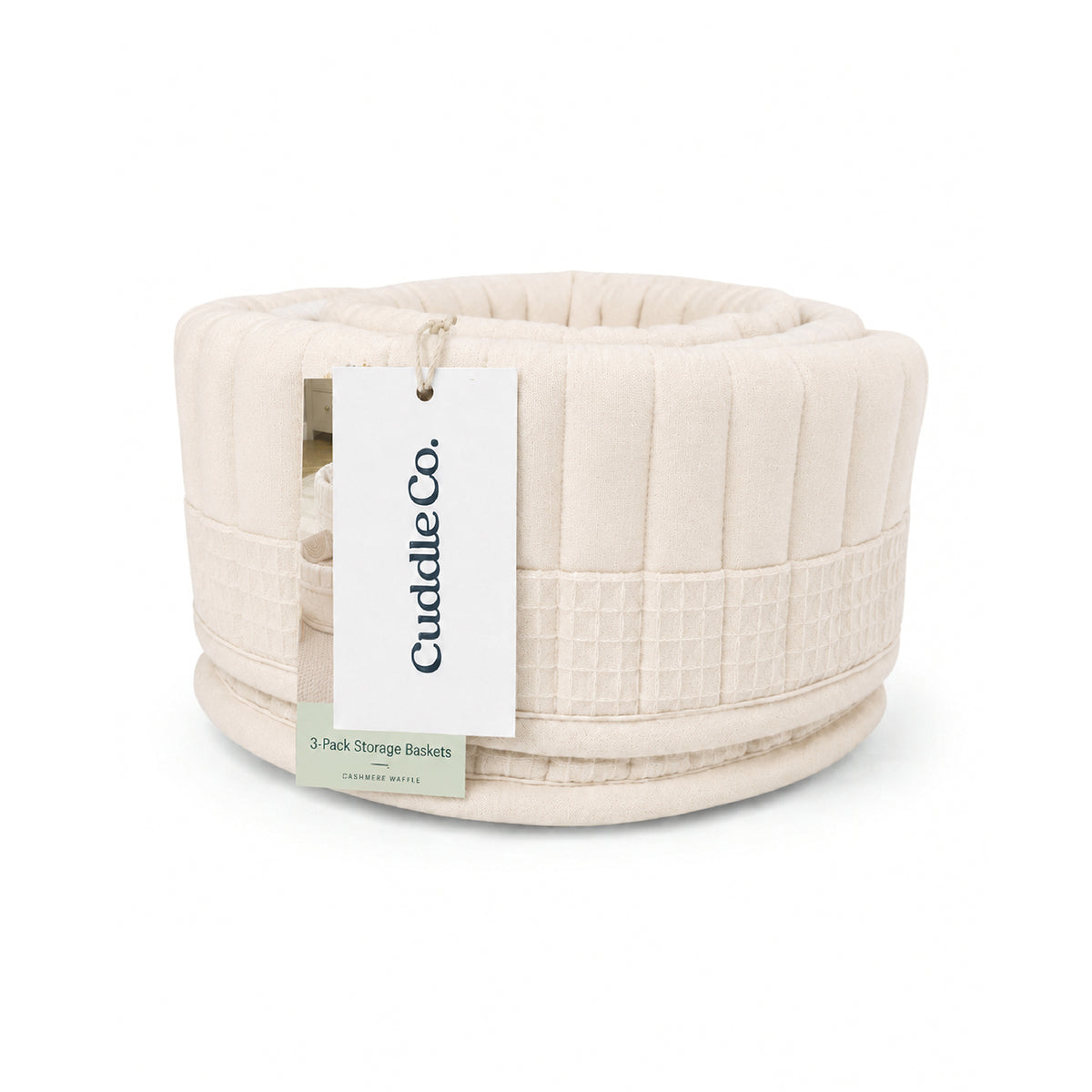 3 Pack Storage Baskets  - Cashmere Waffle