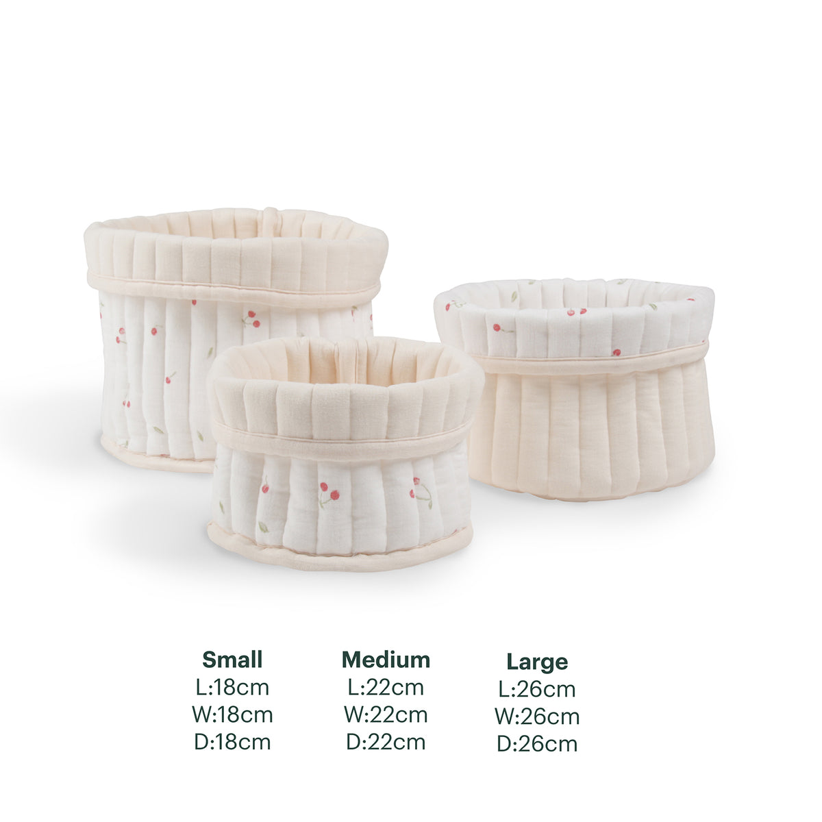 3 Pack Storage Baskets - Ditsy Cherry