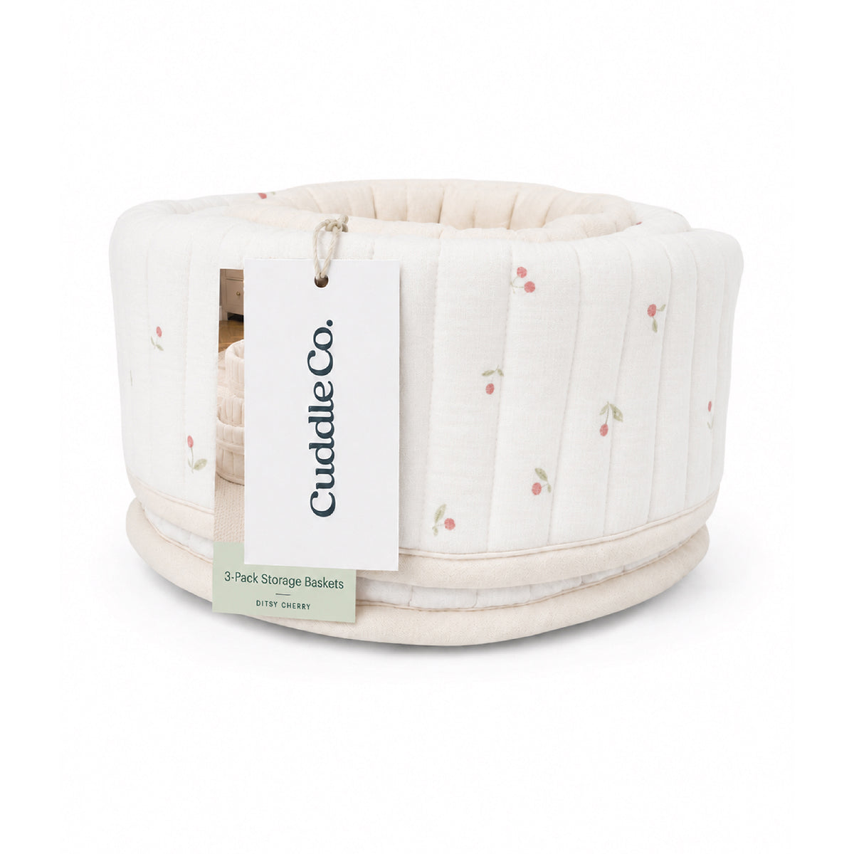 3 Pack Storage Baskets - Ditsy Cherry