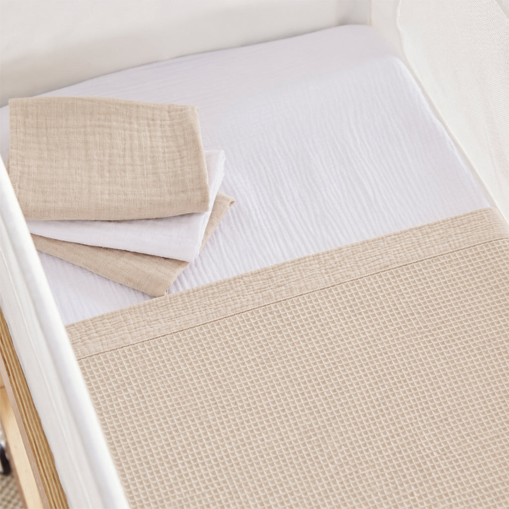 Universal Crib/Co-Sleeper Bedding Set  - Cashmere Waffle