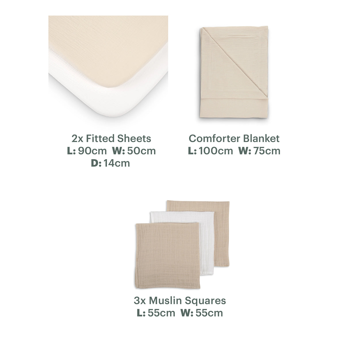 Universal Crib/Co-Sleeper Bedding Set  - Cashmere Waffle