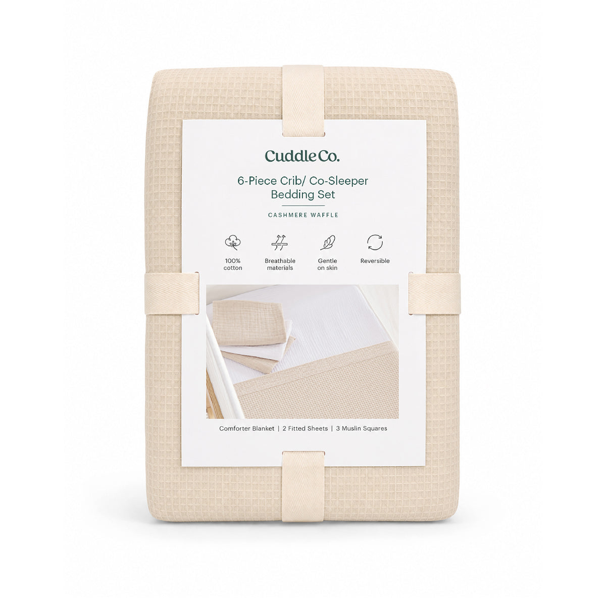 Universal Crib/Co-Sleeper Bedding Set  - Cashmere Waffle