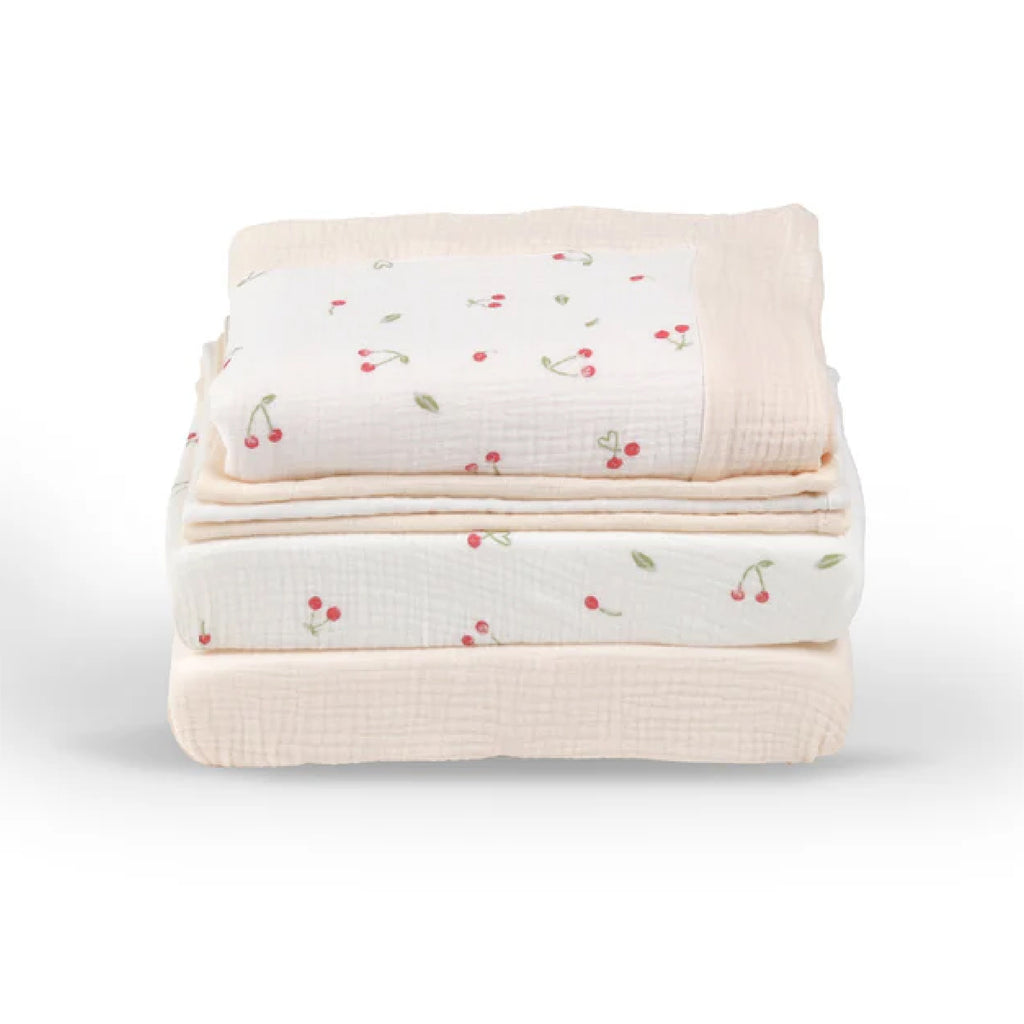 Universal Crib/Co-Sleeper Bedding Set - Ditsy Cherry