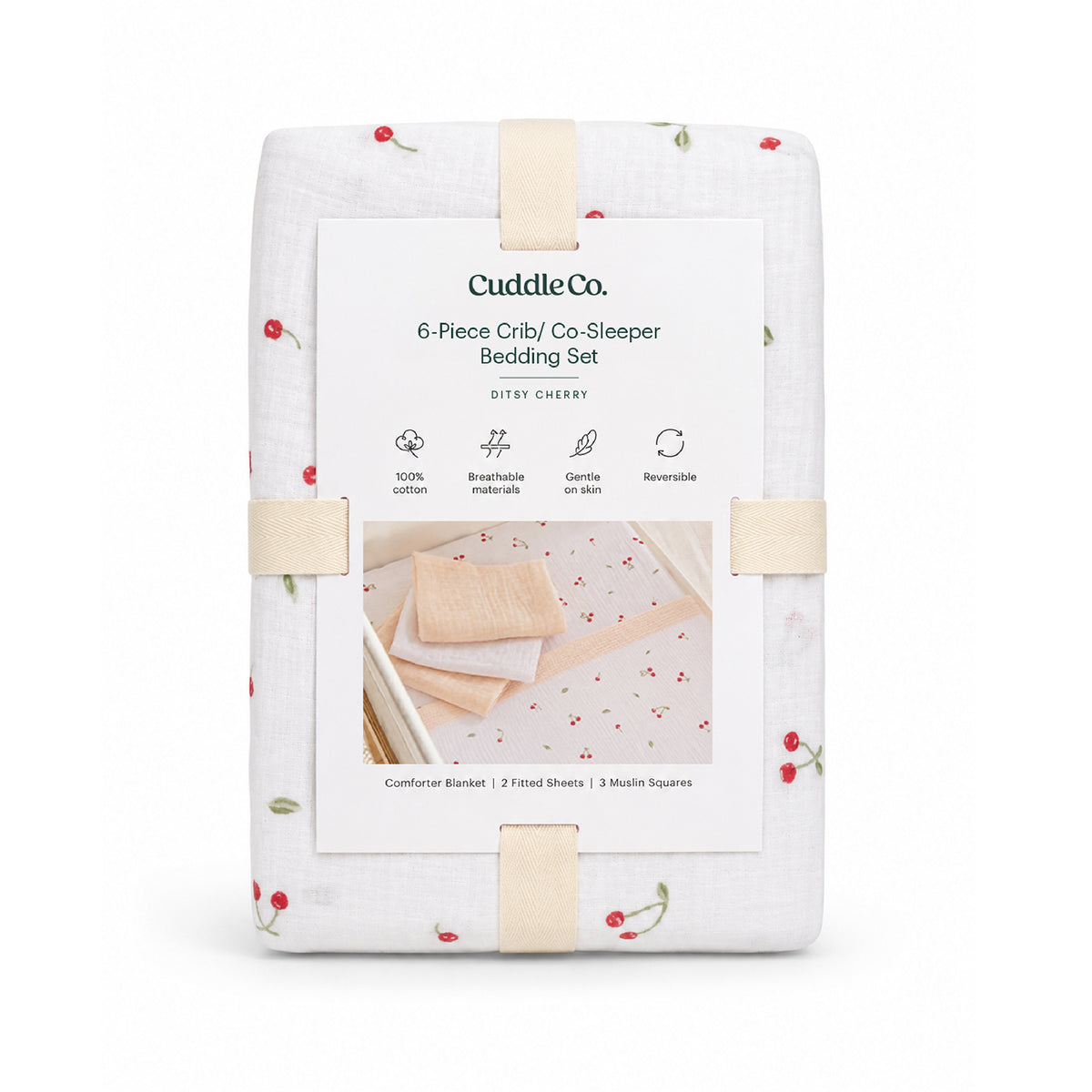 Universal Crib/Co-Sleeper Bedding Set - Ditsy Cherry