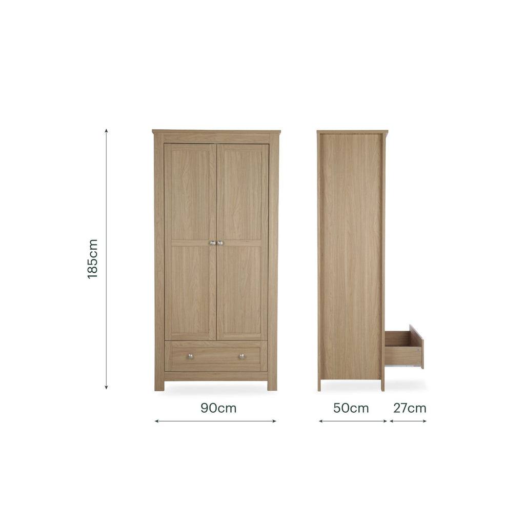 Burford Wardrobe - Oak Furniture Singles CuddleCo 