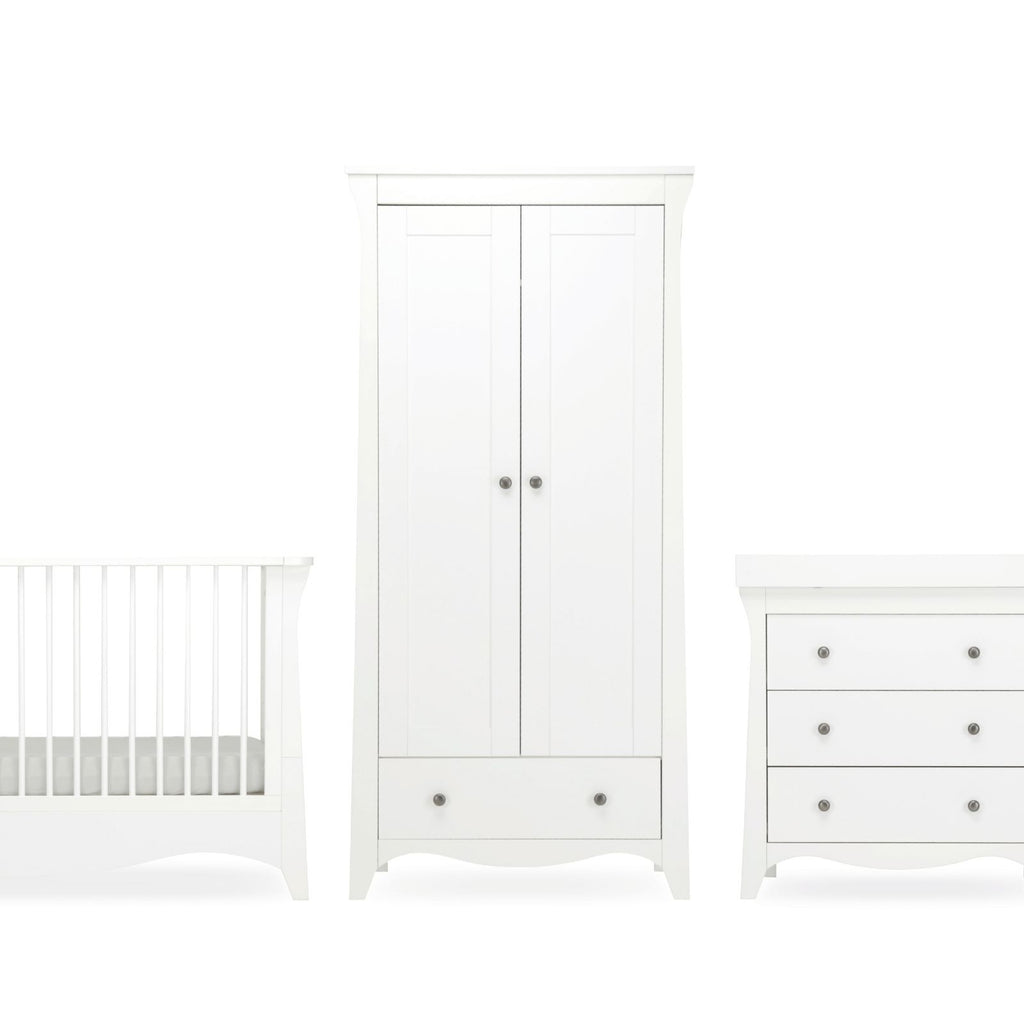 Clara 3 Piece Nursery Furniture Set - White Furniture Sets CuddleCo 