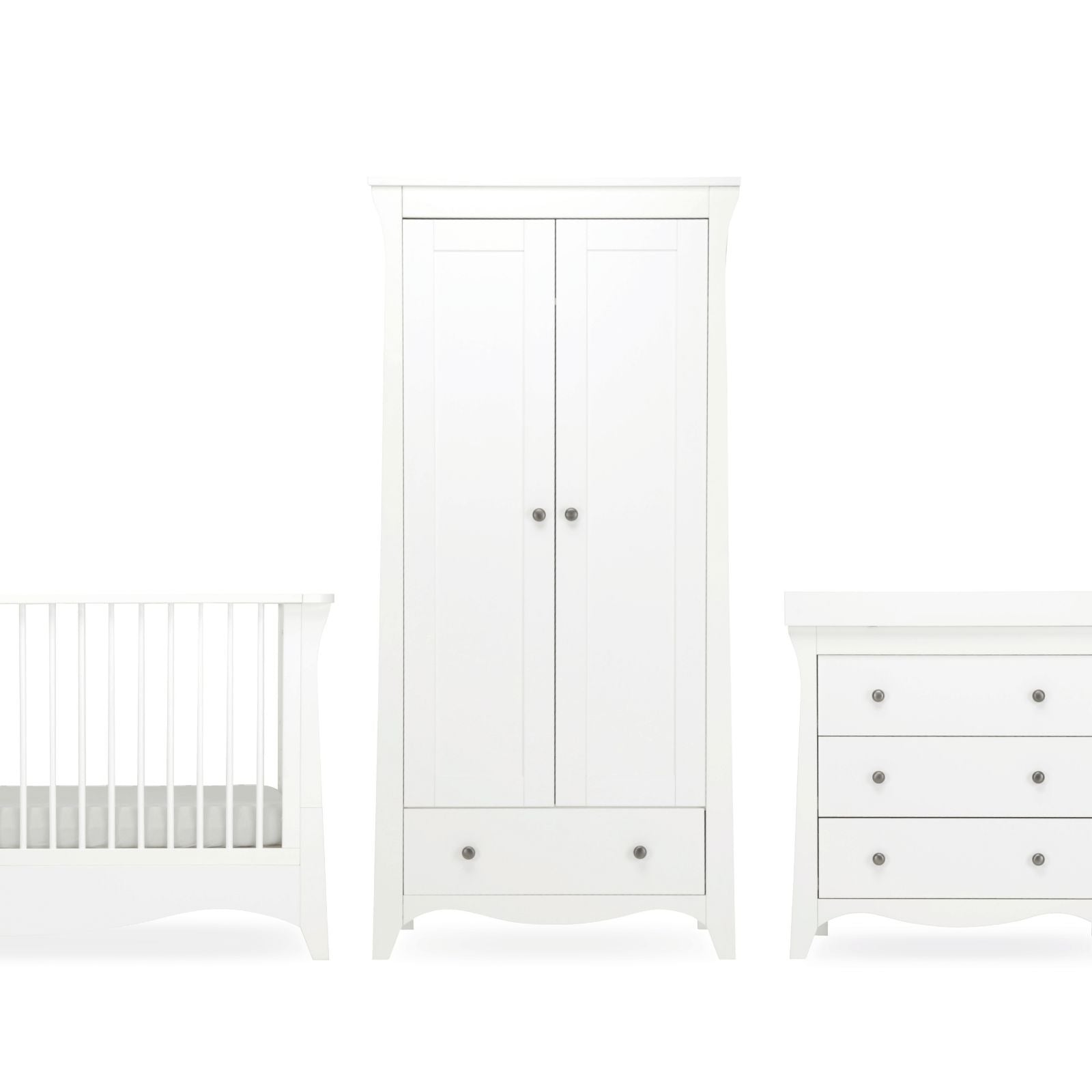 Clara 3 Piece Nursery Furniture Set - White Furniture Sets CuddleCo 