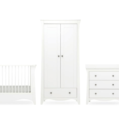 Clara 3 Piece Nursery Furniture Set - White Furniture Sets CuddleCo 