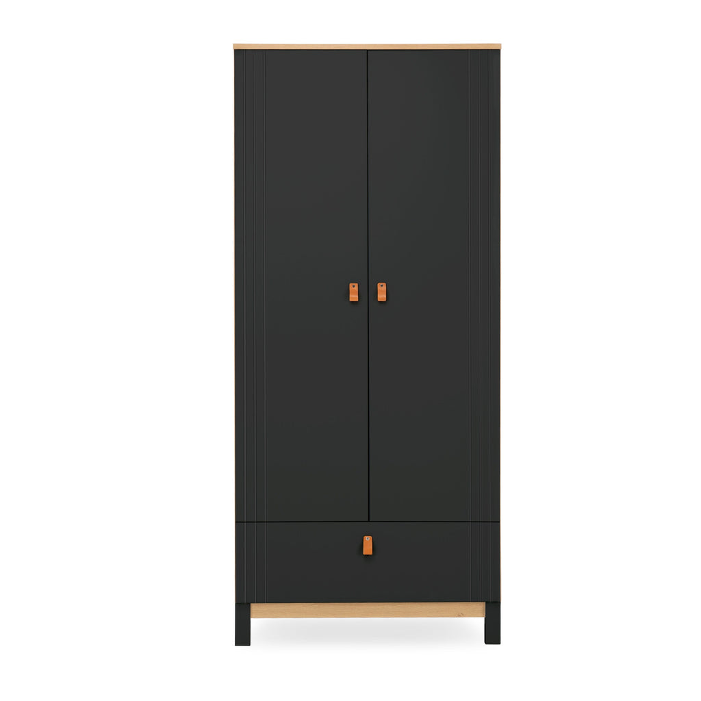 Rafi Nursery Wardrobe - Oak & Black Furniture Singles CuddleCo 