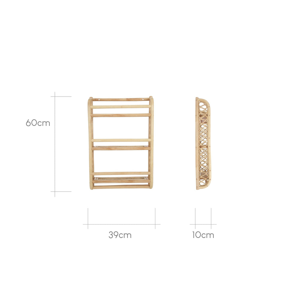 Aria Wave Bookshelf - Rattan Furniture Singles CuddleCo 