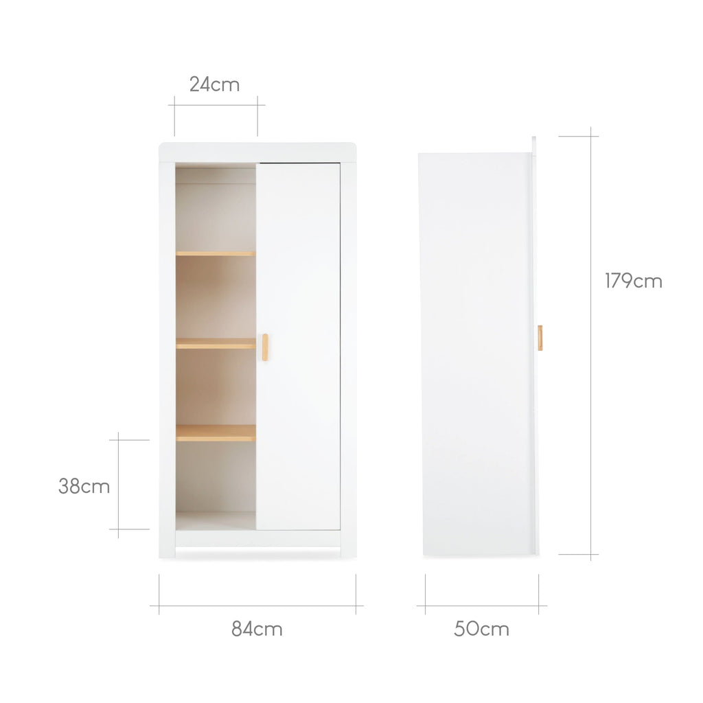 Nola White & Natural Wardrobe Furniture Singles CuddleCo 