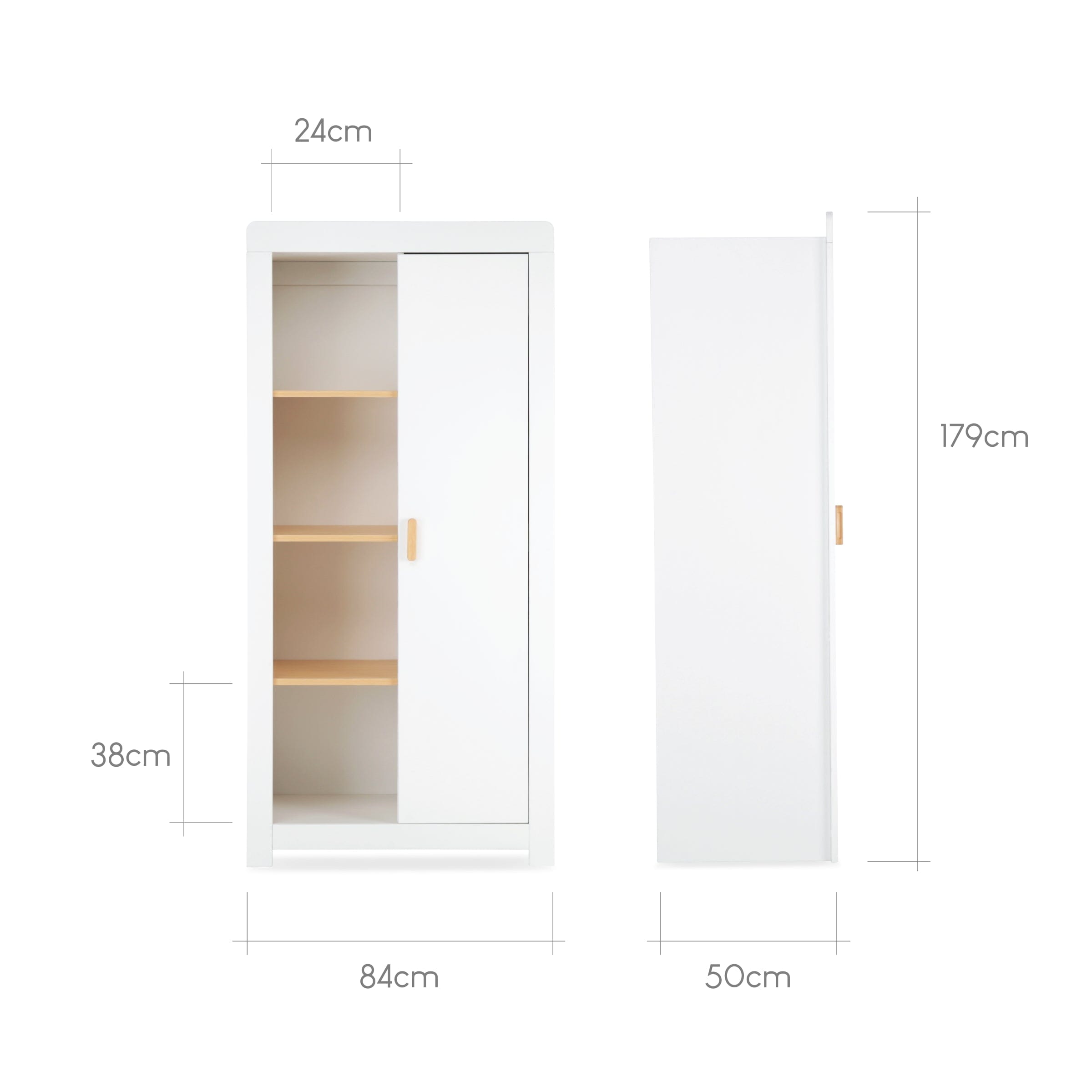 Nola White & Natural Wardrobe Furniture Singles CuddleCo 