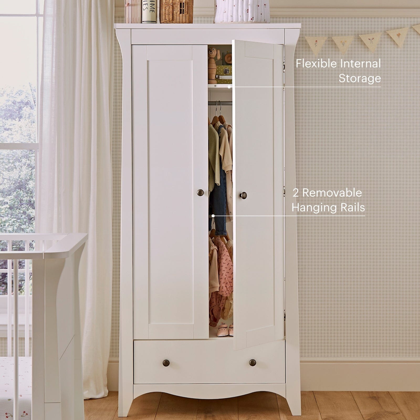 Clara 3 Piece Nursery Furniture Set - White Furniture Sets CuddleCo 