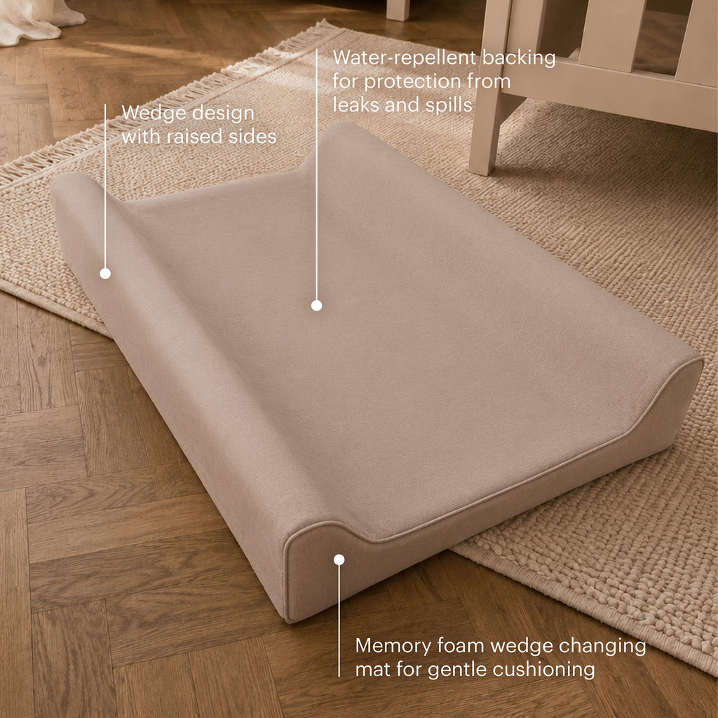 Wedge Muslin Changing Mat - Cashmere Mocha