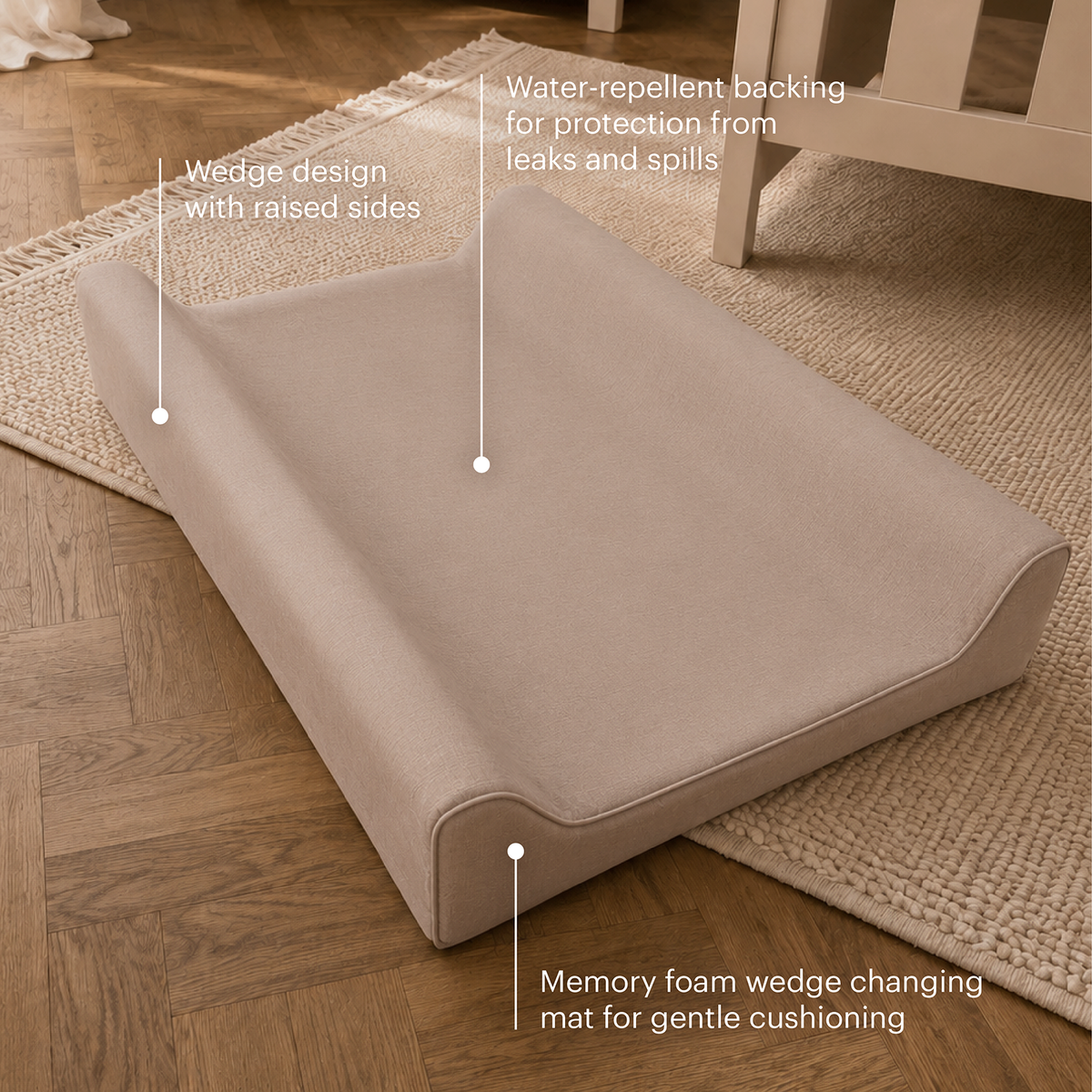Wedge Muslin Changing Mat - Cashmere Mocha
