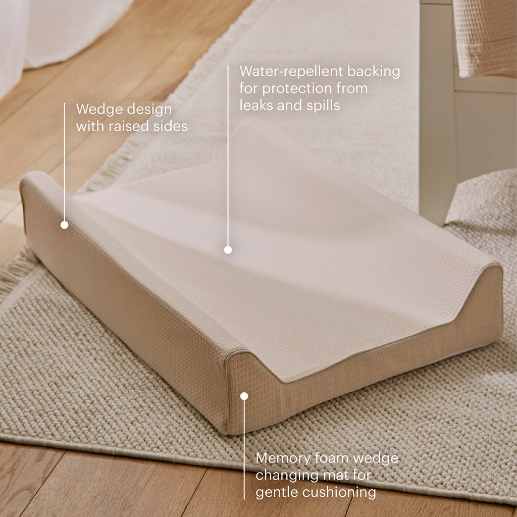 Wedge Changing Mat - Cashmere Waffle