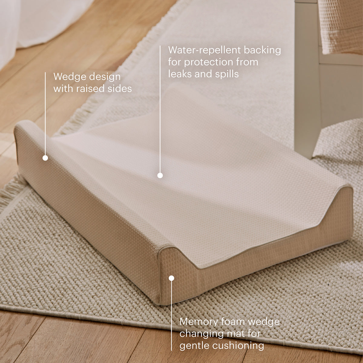Wedge Changing Mat - Cashmere Waffle