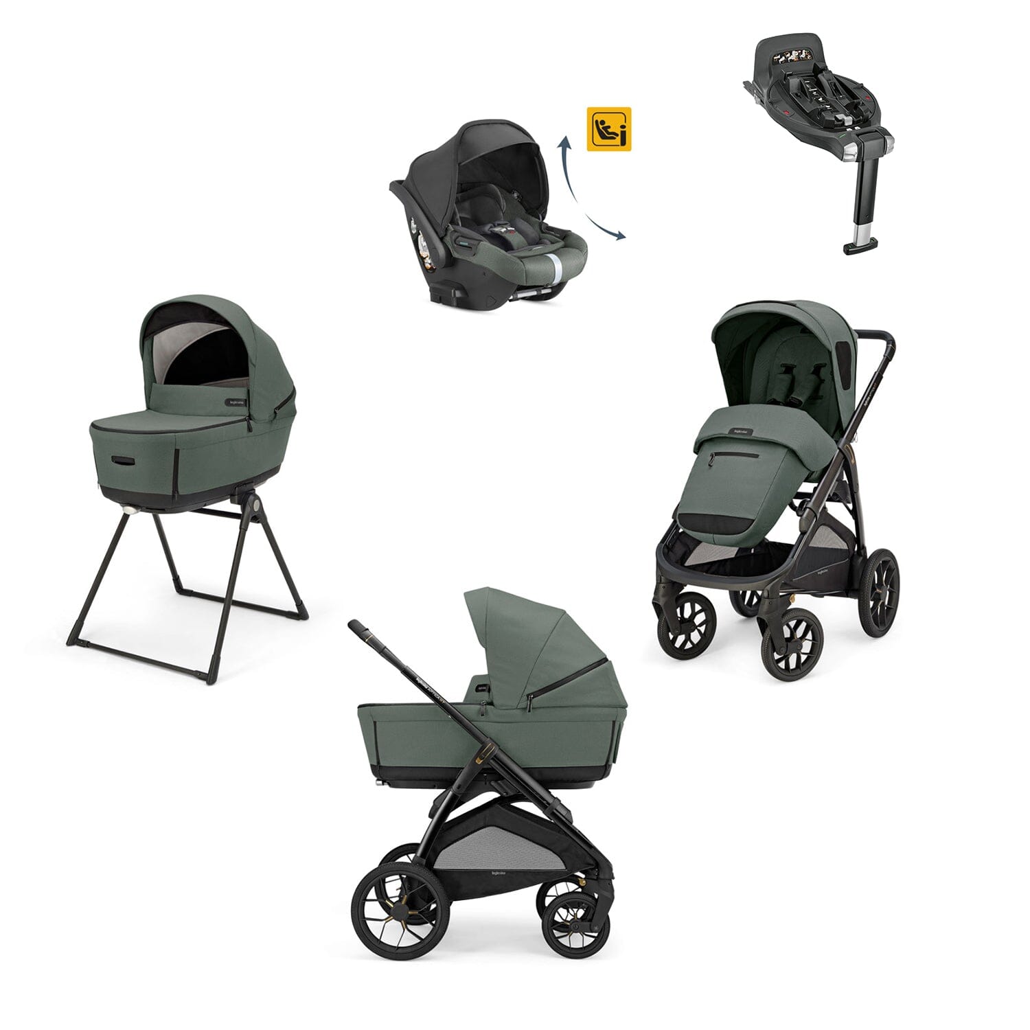 Inglesina Aptica XT Quattro Travel System - Taiga Green Strollers Inglesina 