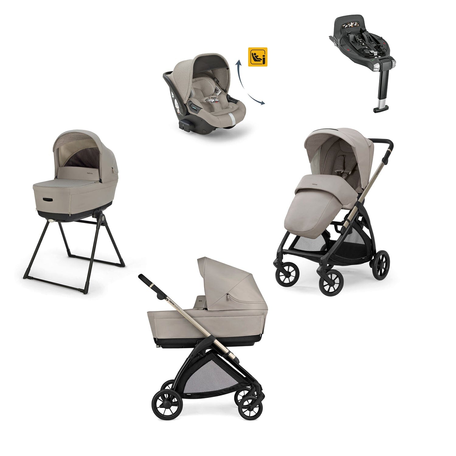 Inglesina Electa Quattro Travel System - Battery Beige Strollers Inglesina 
