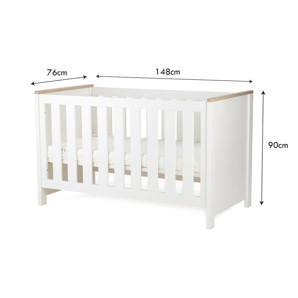 Luna 3 Piece Nursery Furniture Set - White & Oak Furniture Sets CuddleCo 