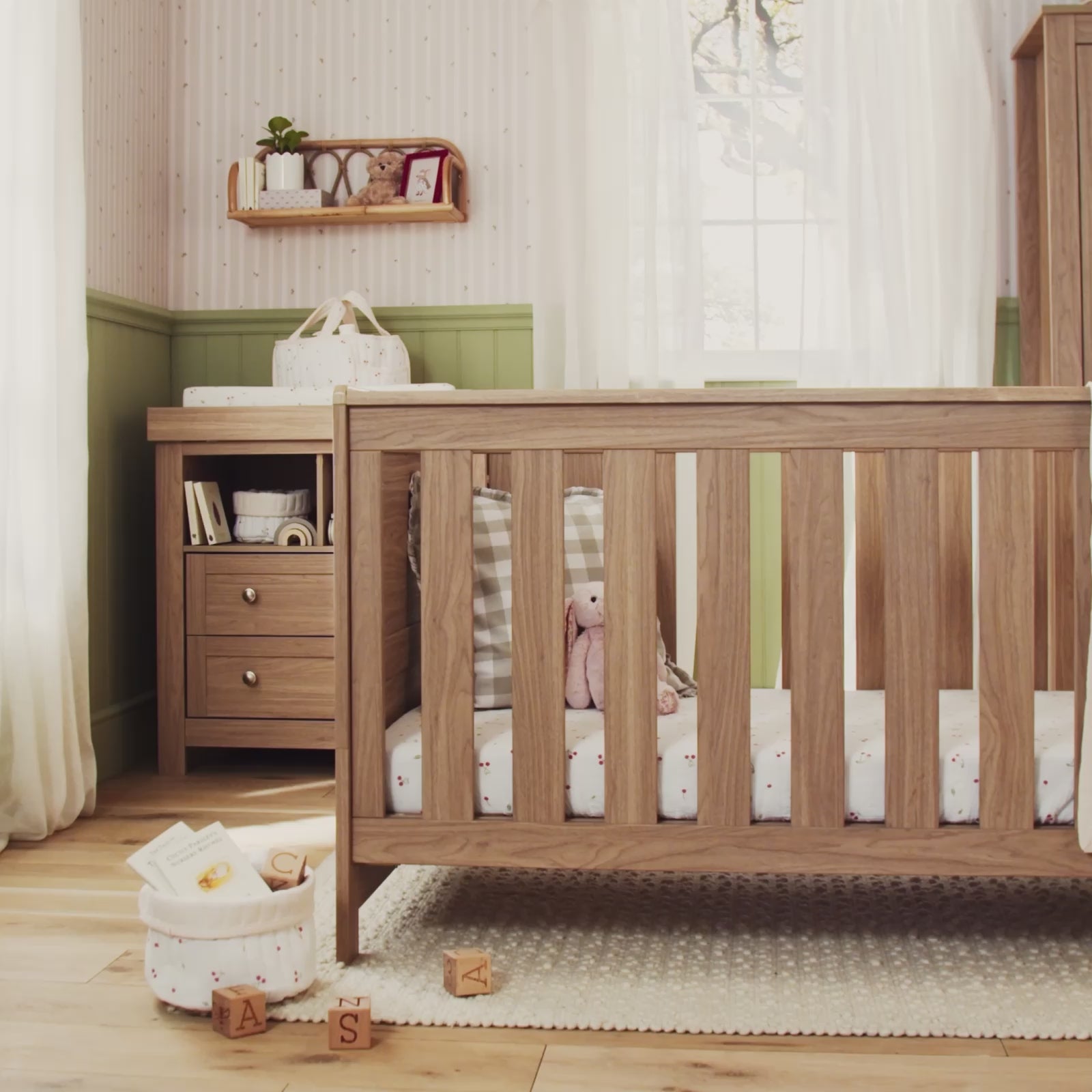 Burford 3 Piece Nursery Furniture Set - Oak