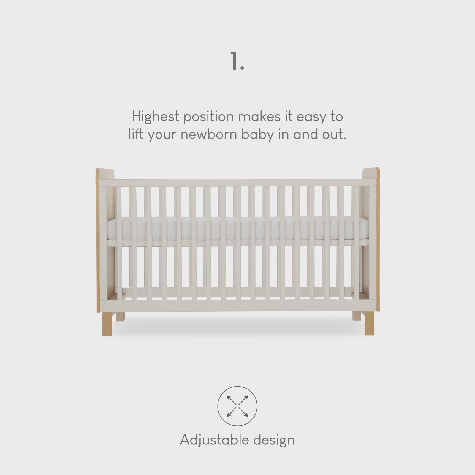 Remi Cot Bed - Oak & Cashmere