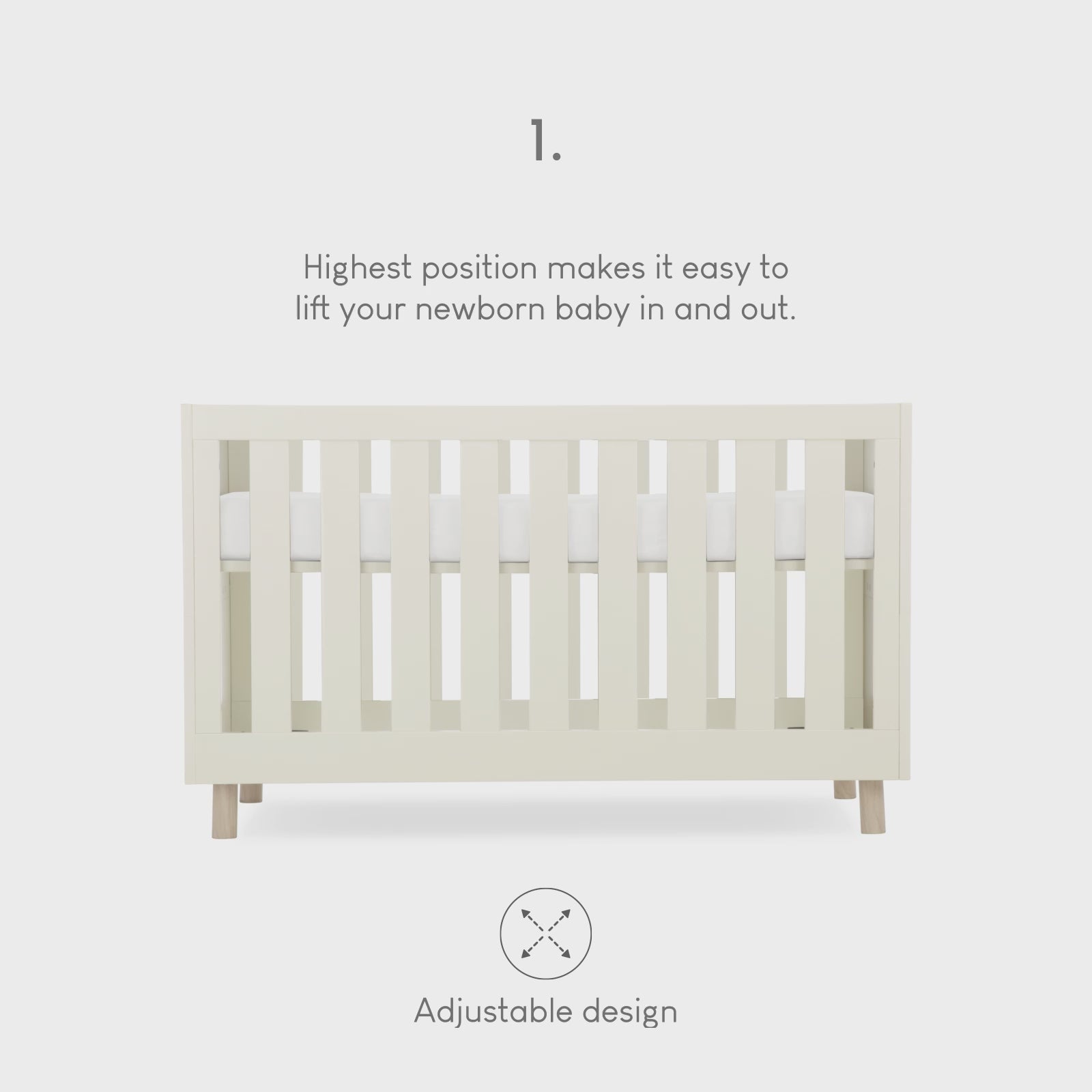 Harper Cot Bed & Wardrobe Bundle - Cream & Ash