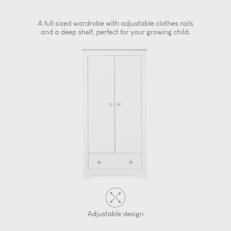 Double Door Wardrobe Luna Nursery Furniture Collection CuddleCo