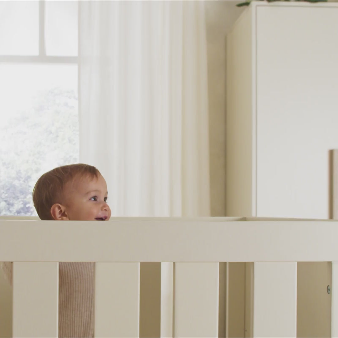 Harper Cot Bed & Wardrobe Bundle - Cream & Ash