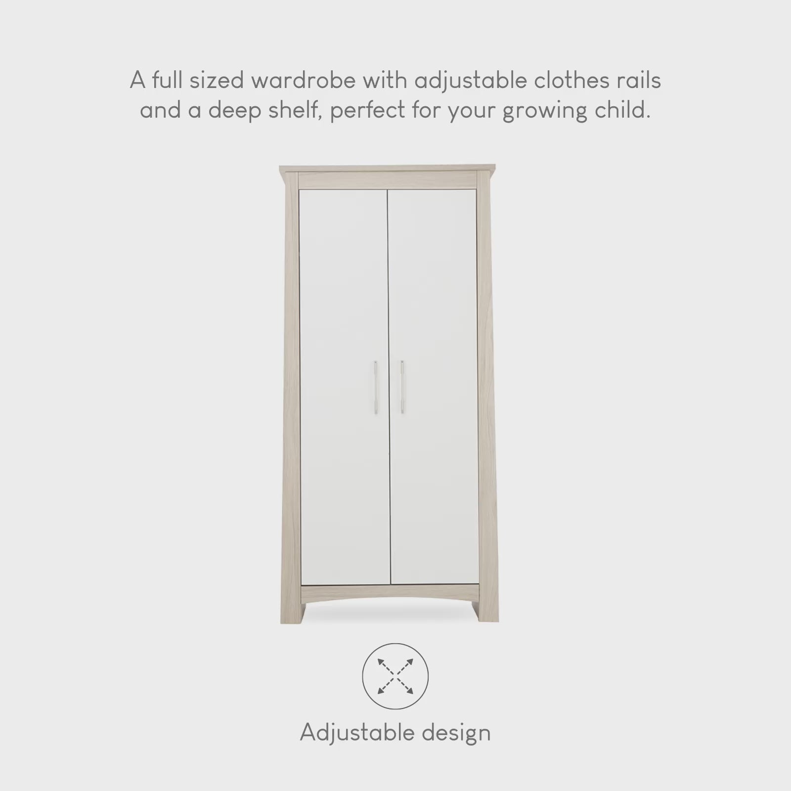 Lana Nursery Wardrobe - Ash & White