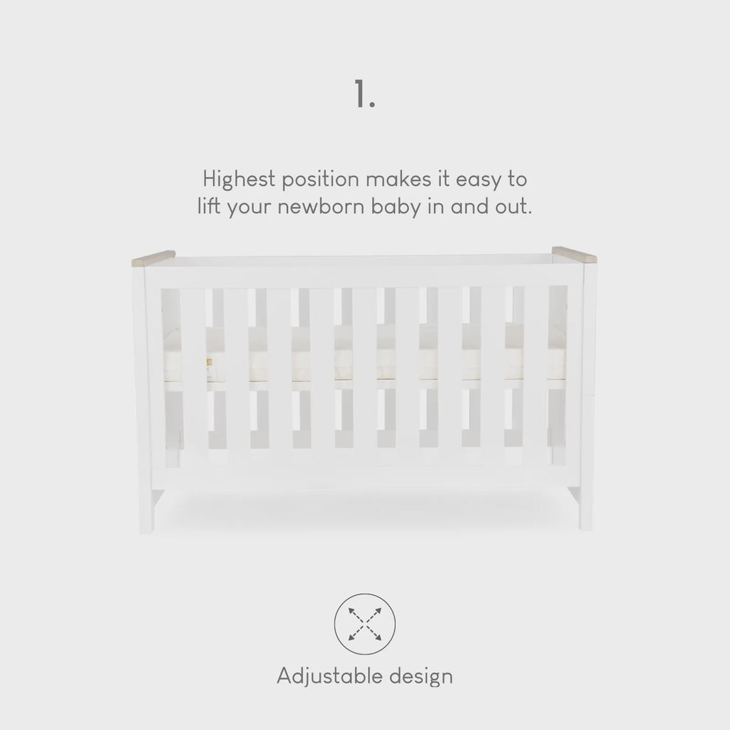 Luna 2 Piece Nursery Furniture Set - White & Oak