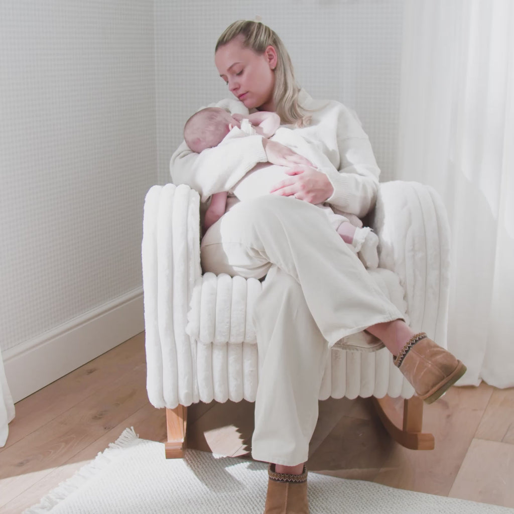 Etta Faux Fur Nursing Chair - Cream