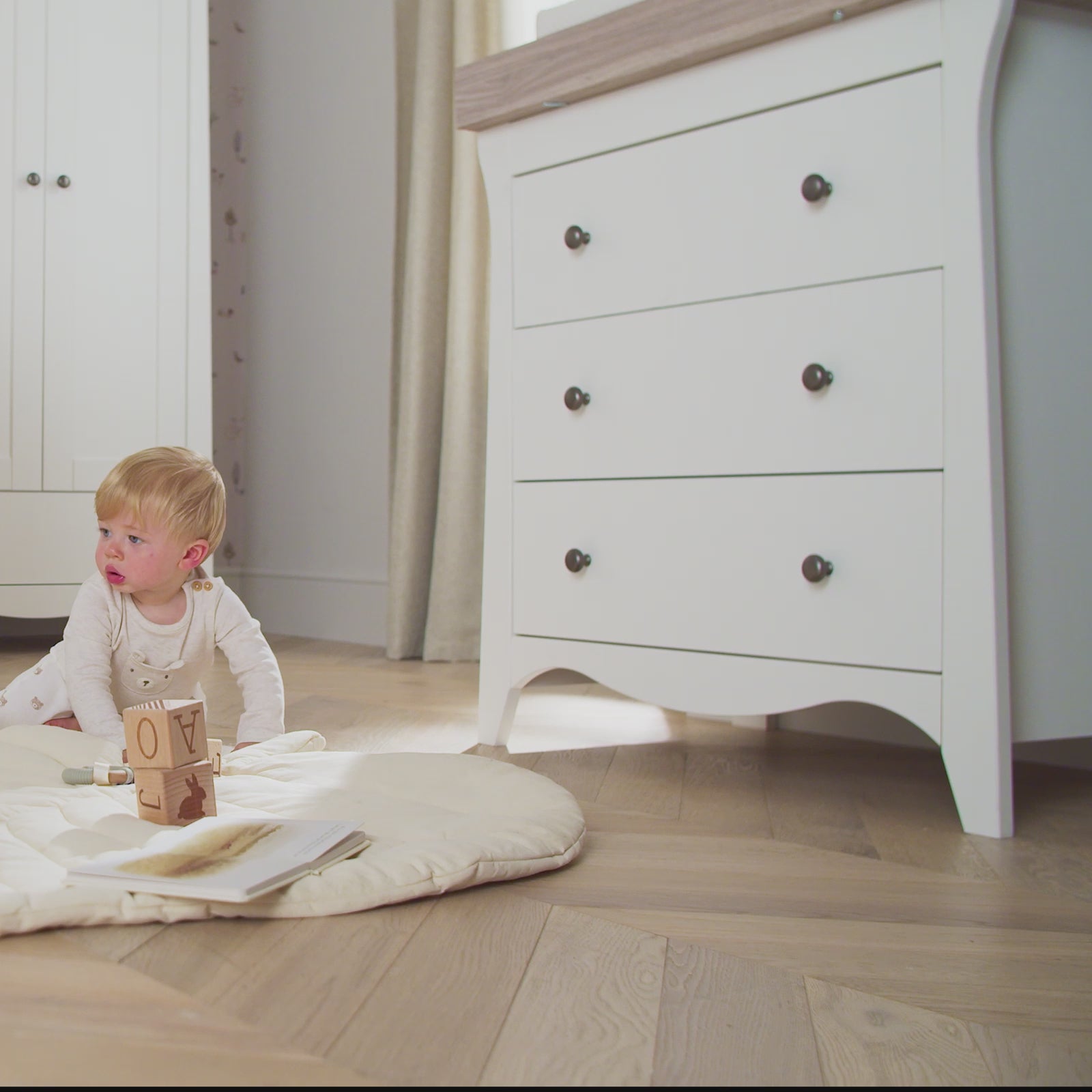 Clara 3 Drawer Dresser Changer - White & Ash