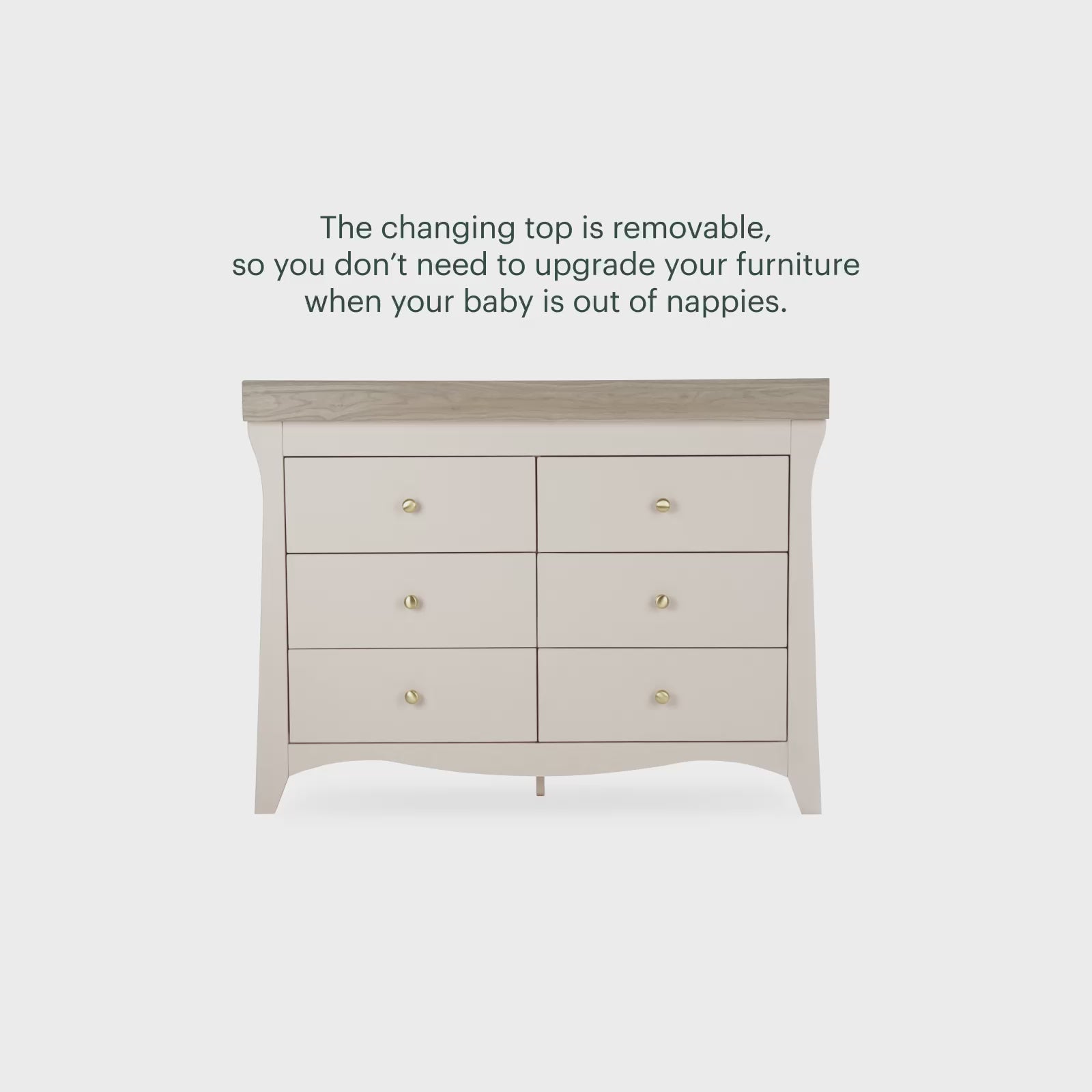 Clara 6 Drawer Dresser - Cashmere & Ash
