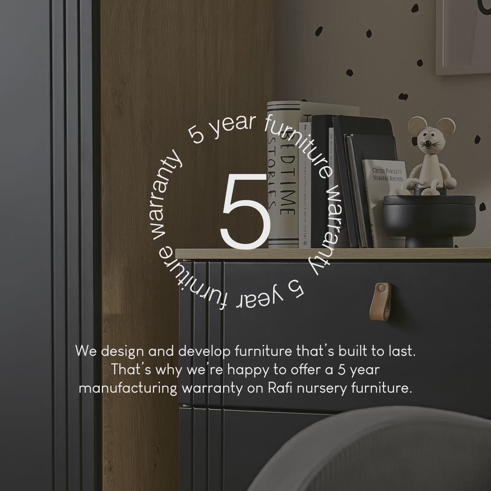 Rafi Nursery Wardrobe - Oak & Black