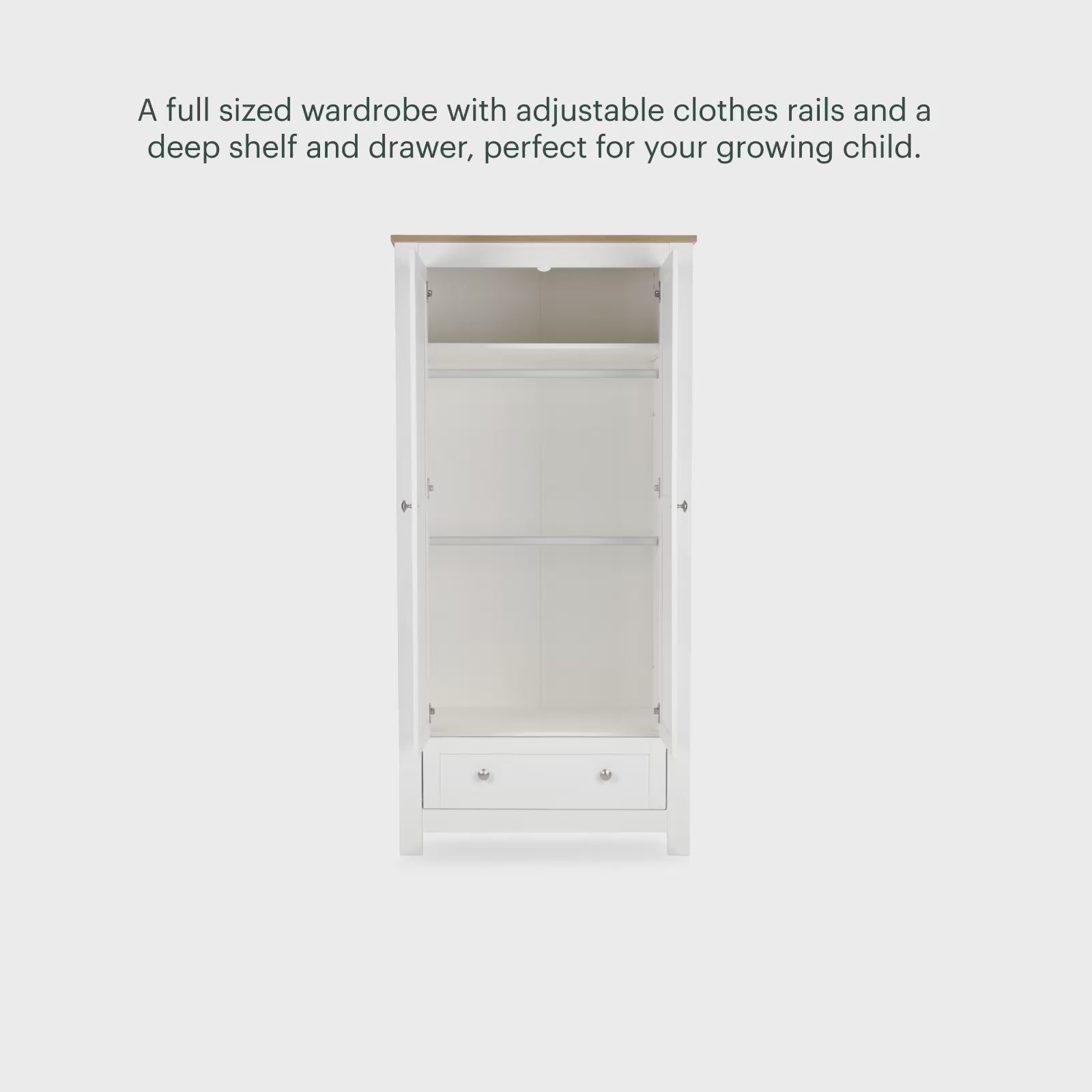 Burford Wardrobe - White & Oak
