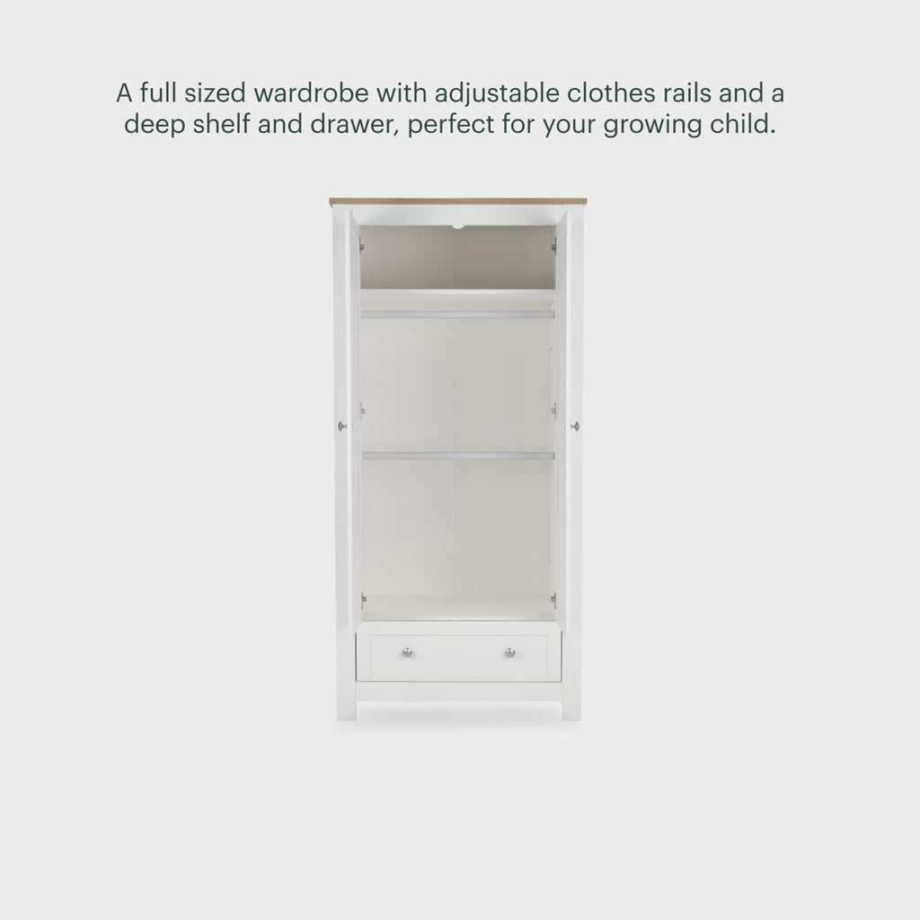 Burford Wardrobe - White & Oak