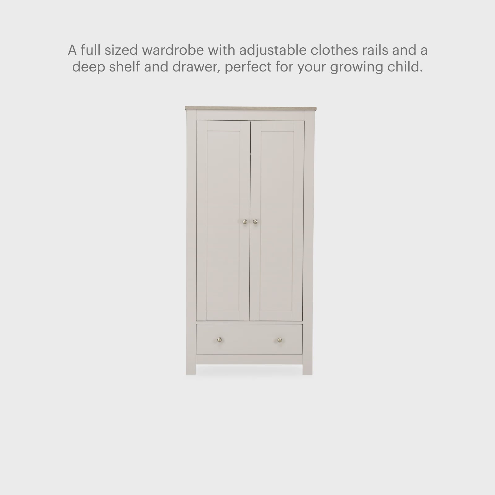 Luna 2 Door Double Wardrobe - Cashmere & Ash