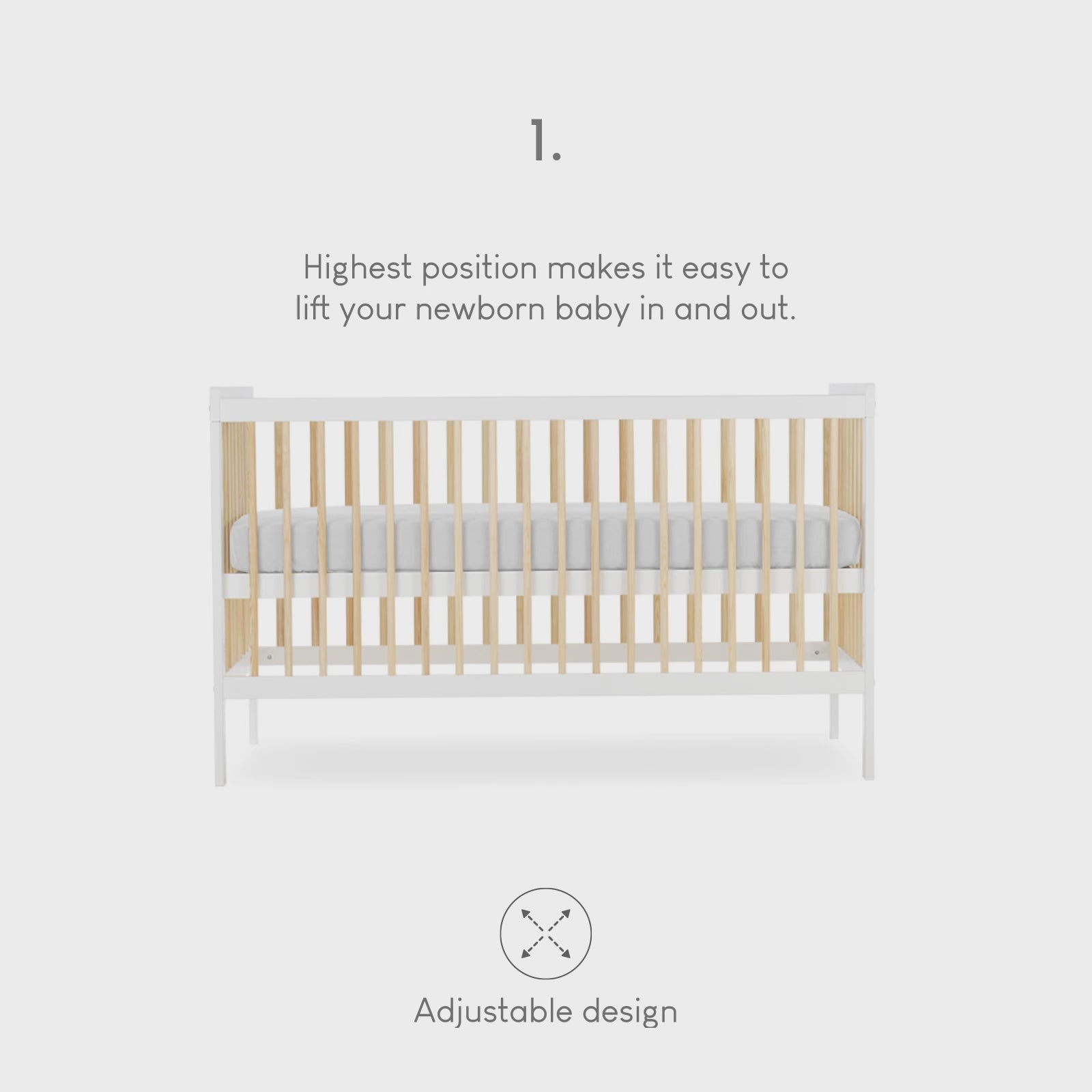 Nola Cot Bed - White & Natural